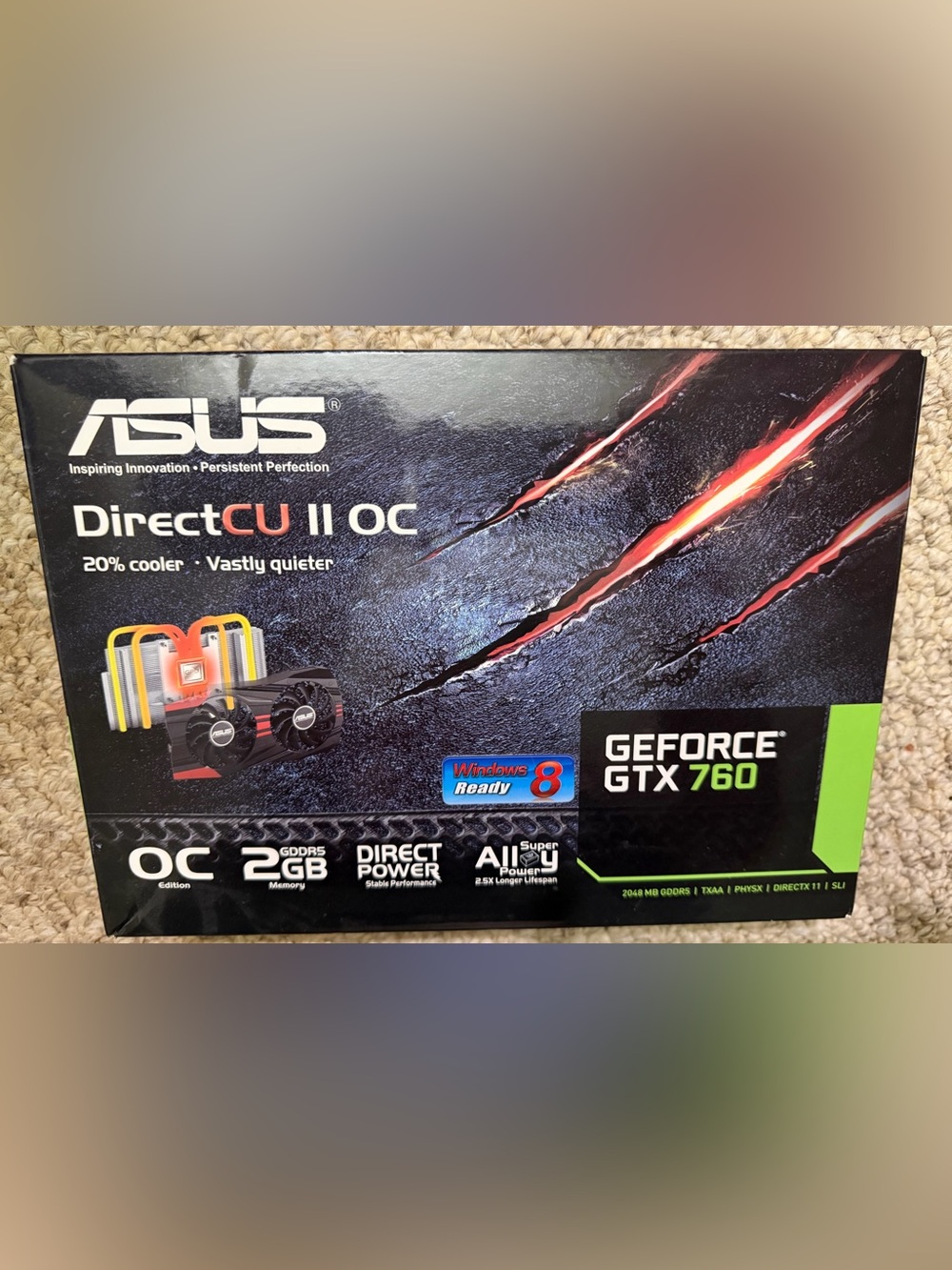 ASUS GTX 760 DirectCU II OC 2GB Graphics Card GTX760-DC2OC-2GD5 Open Box